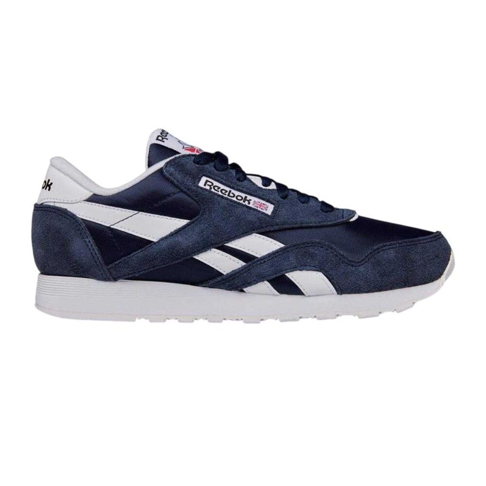 Reebok Mens Nylon Suede Panel Sneakers / Navy
